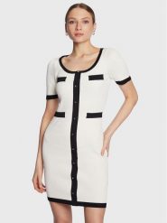 Fracomina Sukienka dzianinowa FS23SD5005K41701 Biały Slim Fit. Białe sukienki damskie Fracomina, l, bez wzorów, z dzianiny, bez kołnierzyka, bez ramiączek. Za 809.99 zł.