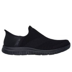 Buty Skechers Slip-ins: Virtue - Sleek 104425 Bbk czarne. Czarne buty sportowe na co dzień damskie bez wzorów, z dzianiny. Za 594.89 zł.