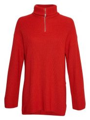 MOSS COPENHAGEN Sweter "Kamella" w kolorze czerwonym rozmiar: S/M. Czerwone golfy damskie MOSS COPENHAGEN, m, bez wzorów, z bawełny, bez ramiączek. Za 131.74 zł.