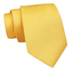 Klasyczny Krawat Żółty, Złoty, Kanarkowy w Delikatne Prążki, Męski, 7 cm -Angelo di Monti. Żółte krawaty i muchy męskie Angelo di Monti, bez wzorów, z tkaniny, eleganckie. Za 45.00 zł.