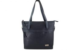 Shopperka skórzana BARBERINI'S granatowa 996-5. Niebieskie shopper bag damskie Barberinis, bez wzorów, ze skóry, na ramię, małe, zamszowe, bez dodatków. Za 339.99 zł.