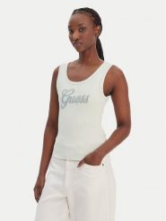 Guess Top W6GP22 K2954 Zielony Regular Fit. Zielone topy damskie Guess, l, z aplikacjami, z syntetyku, bez kołnierzyka. Za 189.99 zł.