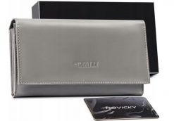Portfel skórzany Cavaldi RD-23-GCL-0979 szary. Szare portfele damskie 4U Cavaldi, bez wzorów, ze skóry. Za 67.99 zł.