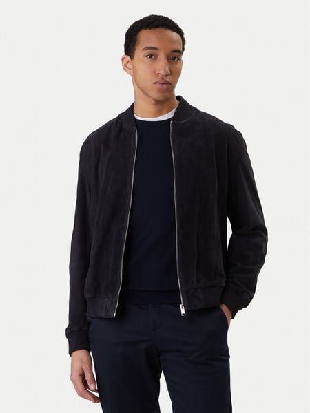 BOSS Kurtka skórzana H-Muller 50543213 Granatowy Regular Fit. Niebieskie kurtki męskie Boss, m, bez wzorów, ze skóry, bez kaptura. Za 2,309.00 zł.