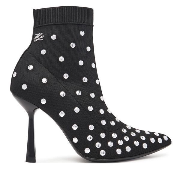 Botki KARL LAGERFELD. Czarne botki damskie Karl Lagerfeld, bez obcasa, na szpilce, bez zapięcia. Za 1,019.00 zł.