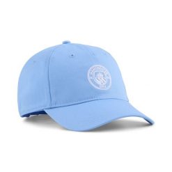 Czapka z daszkiem Essentials Manchester City PUMA. Białe czapki z daszkiem damskie Puma, bez wzorów. Za 99.00 zł.