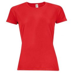 Koszulka Damska Sportowa Raglanowa. Czerwone topy sportowe damskie SOL'S, m, bez wzorów, bez ramiączek. Za 40.99 zł.