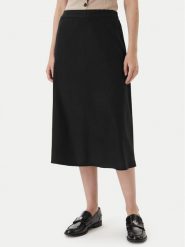 Vero Moda Spódnica midi Mymilo 10340419 Czarny Regular Fit. Czarne spódniczki damskie Vero Moda, xs, bez wzorów, ze lnu, midi. Za 97.99 zł.