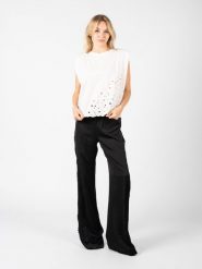 Pinko T-shirt "Acqua" | 1G17LH Y7YV | Kobieta | Biały. Białe t-shirty damskie Pinko, s, bez wzorów, z bawełny, bez kołnierzyka. W wyprzedaży za 279.00 zł.
