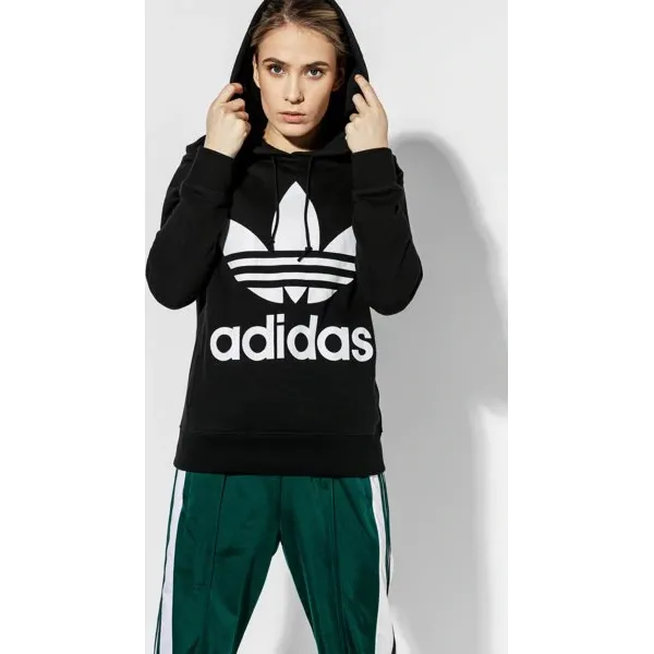 Adidas Bluza Trefoil Hoodie Adicolor , czarny, rozmiar S. Czarne bluzy z kapturem damskie Adidas, s, z bawełny. Za 279.99 zł.
