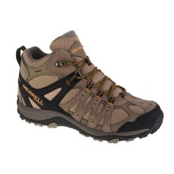 Buty trekkingowe męskie, Merrell Accentor 3 Mid WP. Brązowe buty trekkingowe męskie MERRELL, z gumy, bez zapięcia, trekkingowe. Za 816.00 zł.