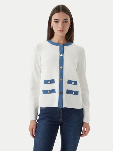 Luisa Spagnoli Kardigan Capotreno 100363 Biały Regular Fit. Białe kardigany damskie Luisa Spagnoli, l, bez wzorów, z syntetyku. Za 1,129.99 zł.