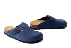 DR. BRINKMANN 600132-05 blau, klapki damskie. Niebieskie klapki damskie Dr. Brinkmann, bez wzorów, ze skóry, bez obcasa. Za 242.17 zł.