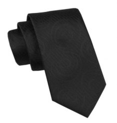 Elegancki Krawat Męski - Alties - Czarny z Fakturą Materiału. Czarne krawaty i muchy męskie Alties, bez wzorów, z tkaniny, eleganckie. Za 49.00 zł.