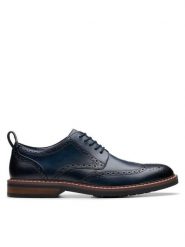 Clarks Półbuty Aldwin Limit 26178471 Granatowy. Niebieskie buty wizytowe męskie Clarks, ze skóry, bez zapięcia. Za 409.99 zł.