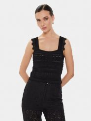 Morgan Top 241-MNOA Czarny Regular Fit. Czarne topy damskie Morgan, xs, bez wzorów, z syntetyku, bez kołnierzyka. Za 129.99 zł.