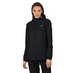 Kurtka Wodoodporna Damska Pack It III. Czarne kurtki damskie Regatta, xl, bez wzorów, z materiału, z kapturem. Za 161.99 zł.