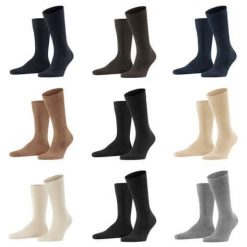 Skarpety Falke Family. Brązowe skarpetki męskie Falke, bez wzorów, z bawełny. Za 113.00 zł.