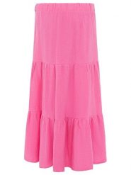 Zwillingsherz Muślinowa spódnica w kolorze różowym rozmiar: L/XL. Różowe spódniczki damskie Zwillingsherz, l, bez wzorów, z bawełny, maxi. Za 123.53 zł.