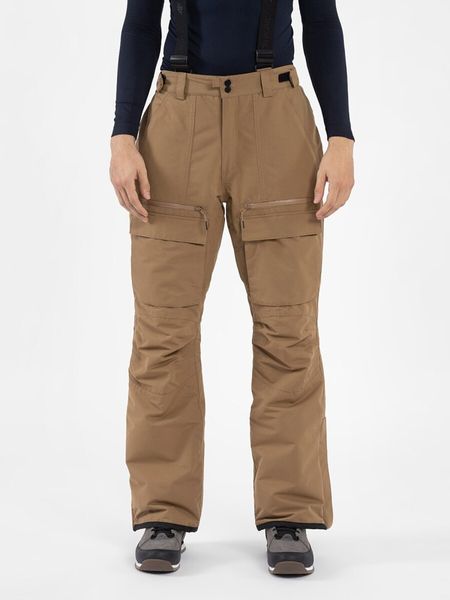 4F Spodnie narciarskie w kolorze jasnobrązowym rozmiar: L. Brązowe spodnie materiałowe męskie 4f, bez wzorów. Za 501.57 zł.