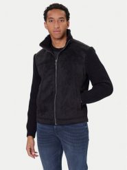 Guess Kurtka z imitacji skóry M5BR79 Z5570 Czarny Regular Fit. Czarne kurtki męskie Guess, l, z aplikacjami, ze skóry, bez kaptura. Za 477.00 zł.