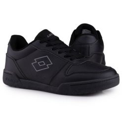 Buty męskie sportowe trampki Lotto TITANIS. Czarne trampki i tenisówki męskie Lotto, bez wzorów, z materiału, bez zapięcia. Za 138.00 zł.