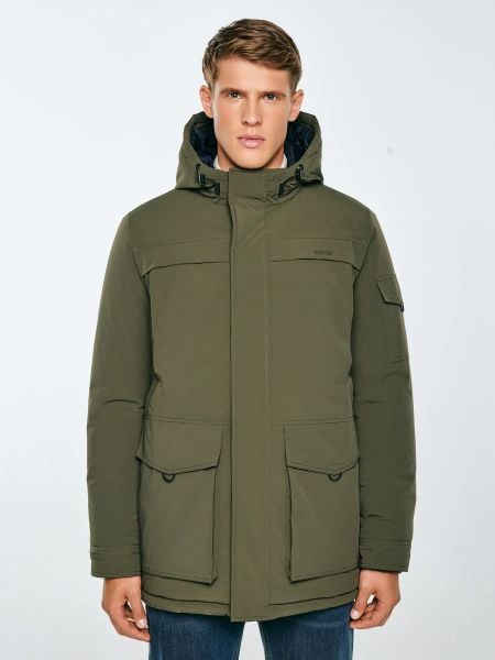 Kurtka męska z wypełnieniem khaki Lob 303. Zielone kurtki męskie Big Star, na zimę, l, bez wzorów, z poliamidu, bez kaptura. W wyprzedaży za 459.99 zł.