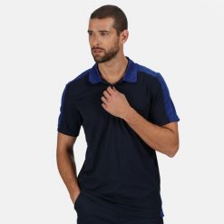 Koszulka Polo Męska Kontrastowa Coolweave. Czarne koszulki polo męskie Regatta, m, bez wzorów, z materiału, bez ramiączek. Za 67.99 zł.