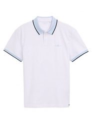 Tom Tailor Koszulka polo w kolorze białym rozmiar: L. Białe koszulki polo męskie Tom Tailor, l, bez wzorów, z bawełny, bez ramiączek. Za 70.08 zł.