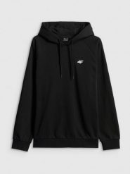 4F Bluza dresowa regular z kapturem męska - czarna L. Czarne bluzy z kapturem męskie 4f, l, z dresówki. Za 169.99 zł.