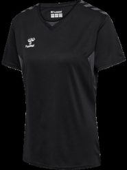 Hummel T-shirt S/S hmlAUTHENTIC PL JERSEY S/S WOMAN. Czarne t-shirty damskie HUMMEL, s, bez wzorów, z jersey, bez kołnierzyka. Za 126.71 zł.