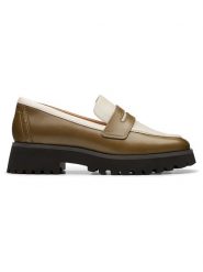 Clarks Skórzane mokasyny "Stayso Edge" w kolorze oliwkowo-kremowym rozmiar: 38. Brązowe mokasyny damskie Clarks. Za 267.92 zł.