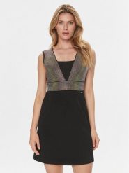 Guess Sukienka koktajlowa Farah W4RK55 KC2C0 Czarny Regular Fit. Czarne sukienki damskie Guess, xxl, z aplikacjami, z syntetyku, wizytowe, bez kołnierzyka, bez ramiączek. Za 299.99 zł.