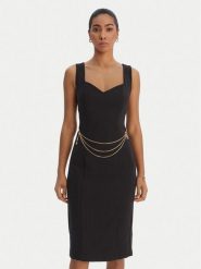 Fracomina Sukienka koktajlowa FR26SD2017W42901 Czarny Slim Fit. Czarne sukienki damskie Fracomina, s, bez wzorów, z syntetyku, wizytowe, bez kołnierzyka, bez ramiączek. Za 699.99 zł.