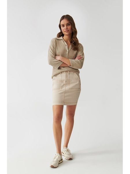 TATUUM Spódnica dżinsowa w kolorze beżowym rozmiar: 36. Brązowe spódniczki damskie Tatuum, bez wzorów, z bawełny, z podwyższonym stanem, midi, proste. Za 109.26 zł.