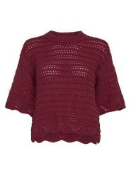 MOSS COPENHAGEN Sweter w kolorze bordowym rozmiar: M/L. Czerwone swetry klasyczne damskie MOSS COPENHAGEN, l, z bawełny, bez kołnierzyka. Za 159.95 zł.