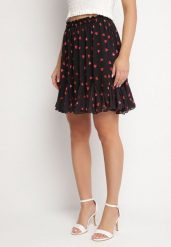 Czarno-Czerwona Spódnica o Rozkloszowanym Kroju z Falbanką Yasselia. Czarne spódniczki damskie Born2be, m, bez wzorów, eleganckie, mini, proste. Za 109.99 zł.