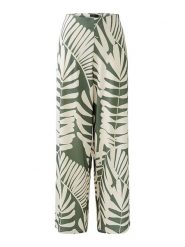 Oui Spodnie w kolorze zielono-białym rozmiar: 40. Zielone spodnie materiałowe damskie Oui, bez wzorów, z materiału, z podwyższonym stanem. Za 166.10 zł.