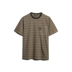 T-shirt z kieszonką i w paski Superdry. Brązowe t-shirty męskie Superdry., m, bez wzorów, z bawełny, bez kołnierzyka. Za 145.70 zł.