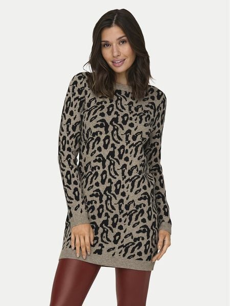 ONLY Sukienka dzianinowa Jenni 15321988 Beżowy Regular Fit. Brązowe sukienki damskie Only, xl, bez wzorów, z dzianiny, bez kołnierzyka, bez ramiączek. Za 249.99 zł.