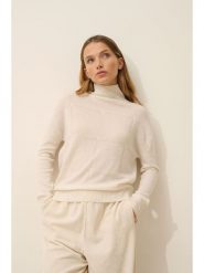 Just Cashmere Kaszmirowy golf "Loralia" w kolorze kremowym rozmiar: M. Brązowe golfy damskie Just Cashmere, m, bez wzorów, z kaszmiru, bez ramiączek. Za 308.90 zł.