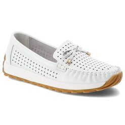 Półbuty damskie Artiker, cholewka ze skóry naturalnej pleciona struktura wsuwany fason, białe, 56C1851. Białe półbuty damskie Artiker, bez wzorów, z materiału, klasyczne, bez obcasa. Za 199.00 zł.