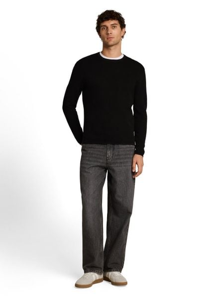 Tom Tailor Denim swetry z dzianiny Mężczyźni Bawełna (100%) czarny, S. Czarne swetry męskie Tom Tailor Denim, m, bez wzorów, z bawełny, bez kołnierzyka. Za 199.95 zł.