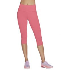 Spodenki sportowe damskie Skechers Go Walk High Waisted Capri Short. Czerwone spodenki sportowe damskie Skechers, xs, z elastanu, na fitness i siłownię. Za 119.99 zł.