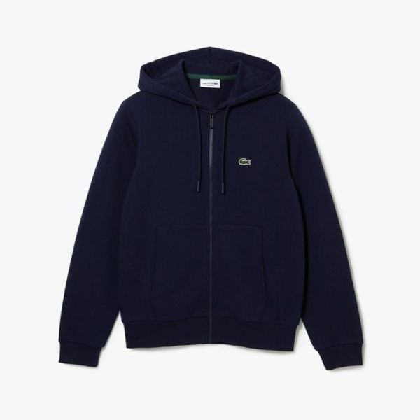 Bluza sportowa męska Lacoste SH9626 00 166 rozpinana. Niebieskie bluzy bez kaptura męskie Lacoste, bez wzorów, z bawełny, eleganckie, bez kołnierzyka, bez ramiączek. Za 559.25 zł.