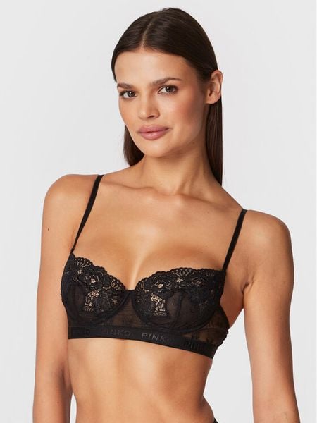 Pinko Biustonosz z fiszbiną Regan AI 22-23 BLK01 1G18DA Y7ES Czarny. Czarne biustonosze Pinko, bez wzorów, z syntetyku. Za 459.99 zł.