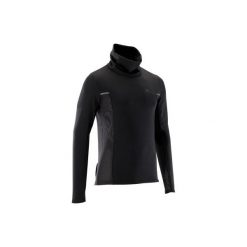 Bluza do biegania męska RUN WARM+ czarna. Czarne bluzy bez kaptura męskie KALENJI, m, z elastanu. Za 79.99 zł.
