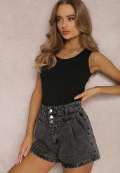Czarny Top Bawełniany Parthothea. Czarne topy damskie Renee, l, bez wzorów, z bawełny, bez kołnierzyka. Za 19.99 zł.