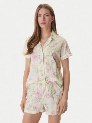 LAUREN RALPH LAUREN Piżama ILN12493 Żółty Regular Fit. Żółte piżamy damskie Lauren Ralph Lauren, m, bez wzorów, z bawełny, bez ramiączek. Za 449.99 zł.