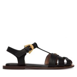 Sandały Coccinelle. Czarne sandały damskie Coccinelle, bez wzorów, bez obcasa, na płaskiej podeszwie. Za 849.99 zł.